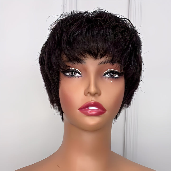 Pixie Cut Glueless-Short Wig 100% Virgin Hair