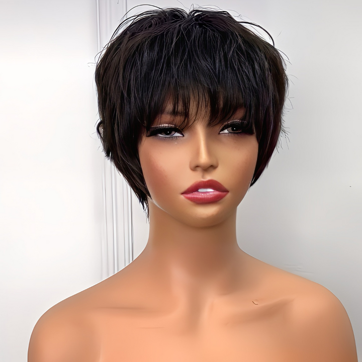 Pixie Cut Glueless-Short Wig 100% Virgin Hair